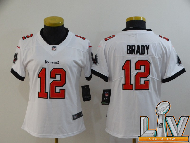Super Bowl LV 2021 WomenTampa Bay Buccaneers #12 Brady white New Nike Limited Vapor Untouchable NFL Jerseys->youth nfl jersey->Youth Jersey